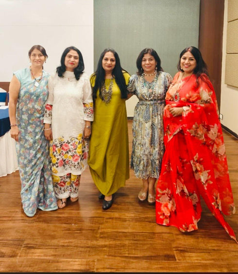 Indo Western Mustard Green Dress With Necklace